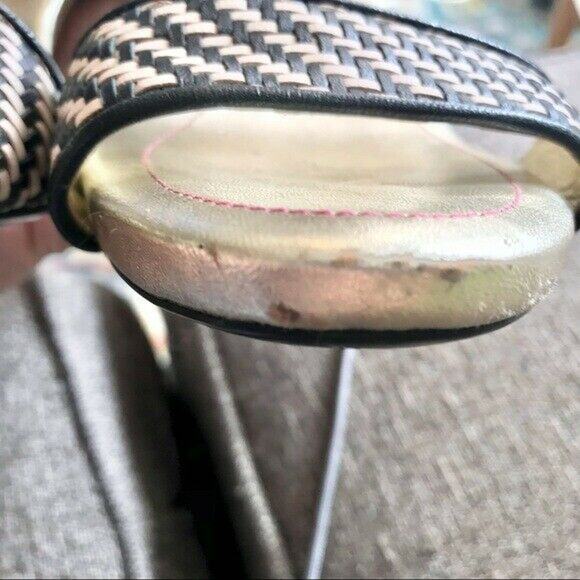 Isaac Mizrahi New York Size 8 Isbelle High Heels Black Gold Date Night Leather - Picture 8 of 9